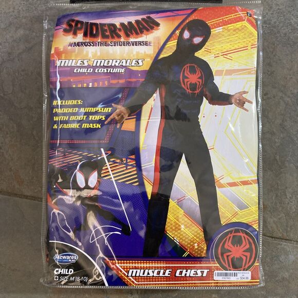 Across the Spider-Verse Miles Morales Kid's Spiderman Costume M 8-10 - Picture 7 of 8